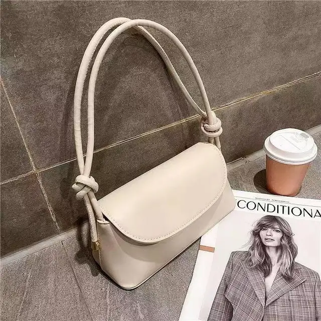 Moda damska Prosta francuska torba na jedno ramię Crossbody w jednolitym kolorze, pod pachami Pu Leather, mała kwadratowa torba