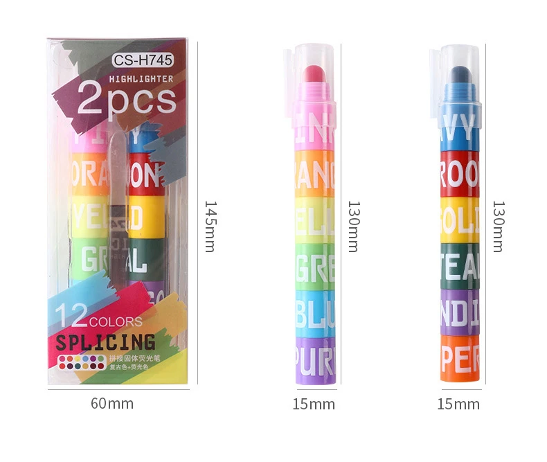 Farbe Highlighter Abnehmbare Spleißen Kreative Nette Stifte Retro Graffiti Markierung Stift für Kinder Studenten Schule Schreibwaren – Detail 3
