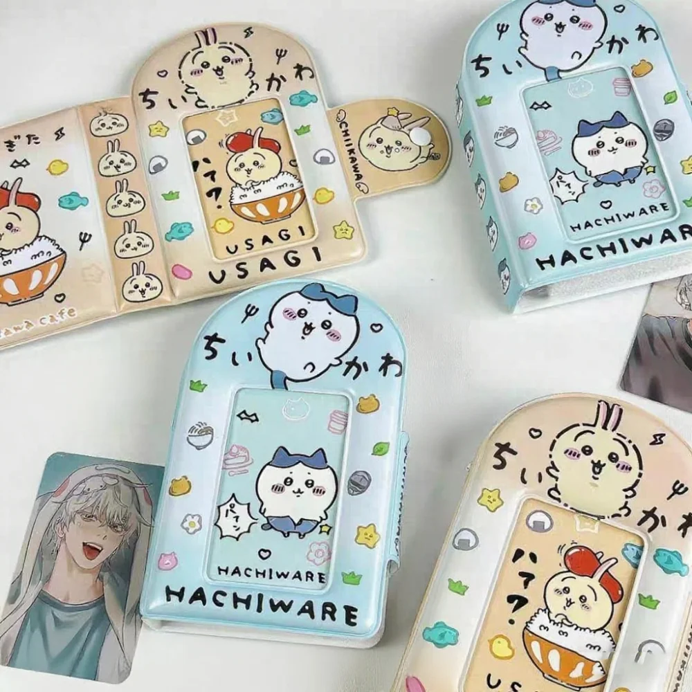 

Cartoon Kawaii Chiikawa Usagi 3-Inch Card Book Album Kawaii Hachiware Student Travel Postcard Organizer Girls Birthdays Gifts