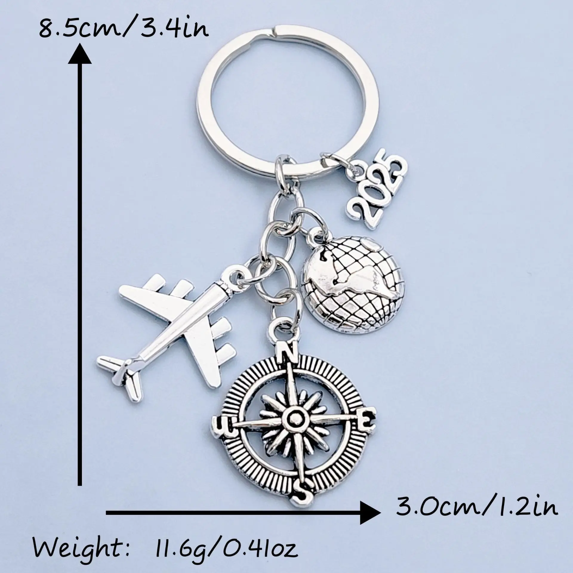 2025 Digital Airplane Compass Keychain Travel Graduation Gift Friendship Good Friend Gift