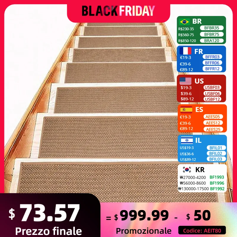 NIM Non Slip Stair-treads,rubber Backing Stair-runners For Wooden Steps,15pcs Residue Free Carpet Stair Treads For Kids And Dogs