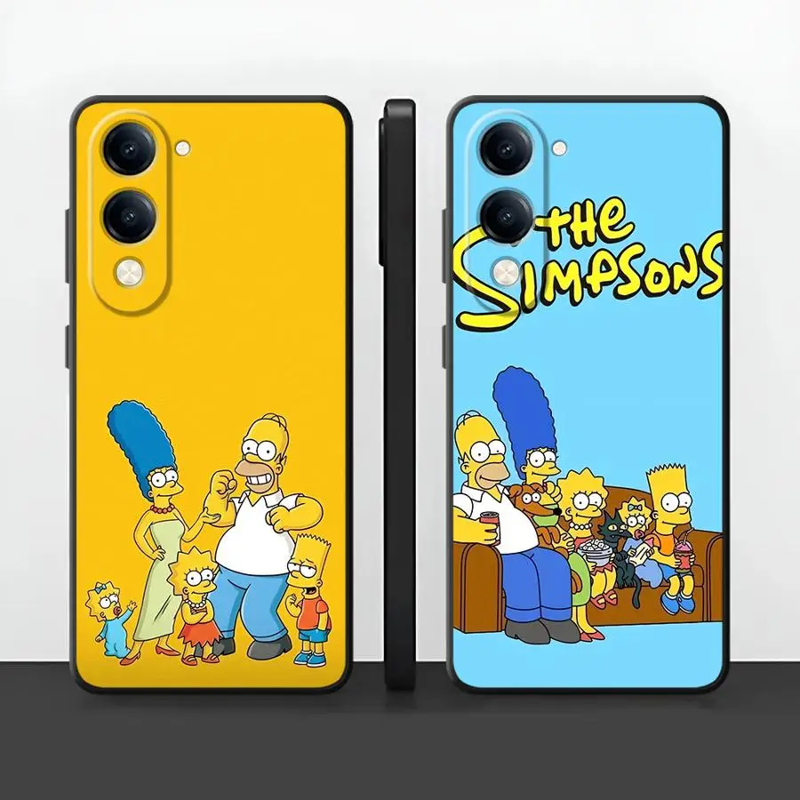 Мягкий чехол для телефона Vivo Y30 Y33S Y35 Y27 Y31 Y36 Y16 Y17 Y19 Y02 Y11 Y12 Y15S Y22 Y20 Y21 The Simpsons Love Family