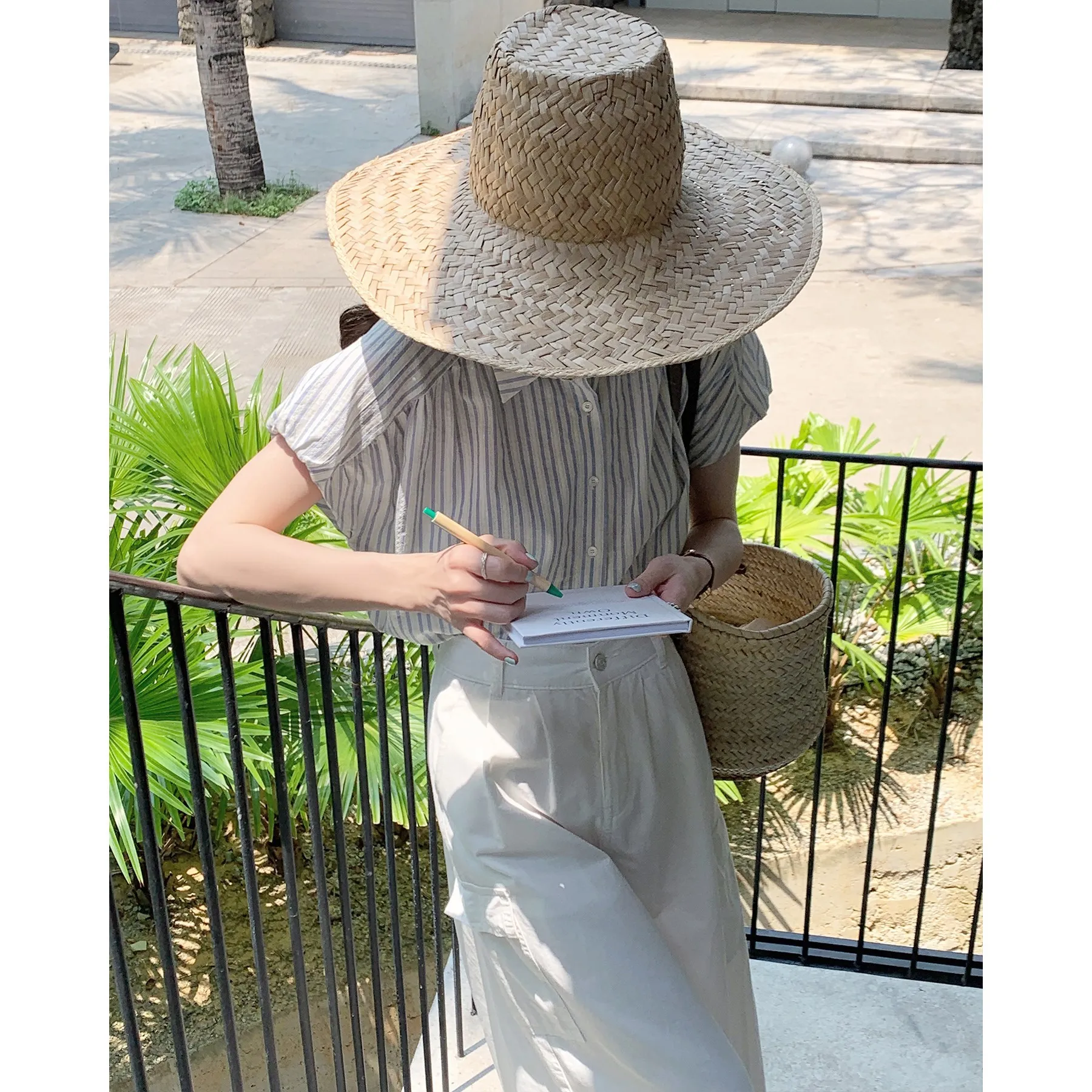 CGC Korean Fashion Stripe Short Sleeved Shirt Casual Turn-Down Blouse Spring Autumn Female Tops Single Breasted Casual Blouses