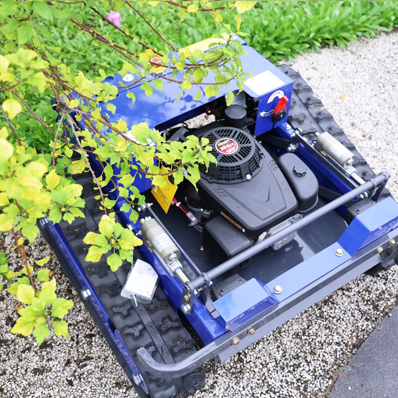 

Customized CE EPA Petrol Gas Engine All Terrain Grass Cutting Machine Rubber Remote Control Robot Flail Lawn Mower