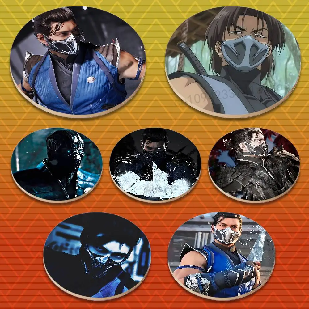 

Game M-MK S-Sub Z-Zero Multifunctional Coasters Round Wooden Heat Resistant Non-Slip Home Decor Gift