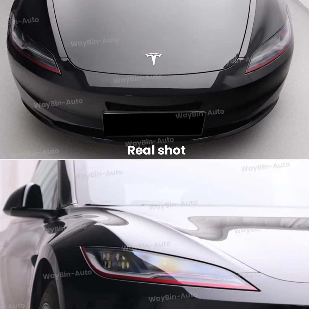 For Tesla Model 3 Highland 2024 2Pcs/Set Car sticker Demon Eye Headlight Strips Decals Strips Auto Exterior 2024 Accessories
