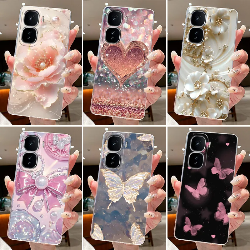 

Чехол для Vivo IQOO Neo10 Pro Neo 10 Pro Plus Fundas Защитные чехлы для IQOO Neo10 Pro + Цветочный мягкий силиконовый чехол из ТПУ для телефона