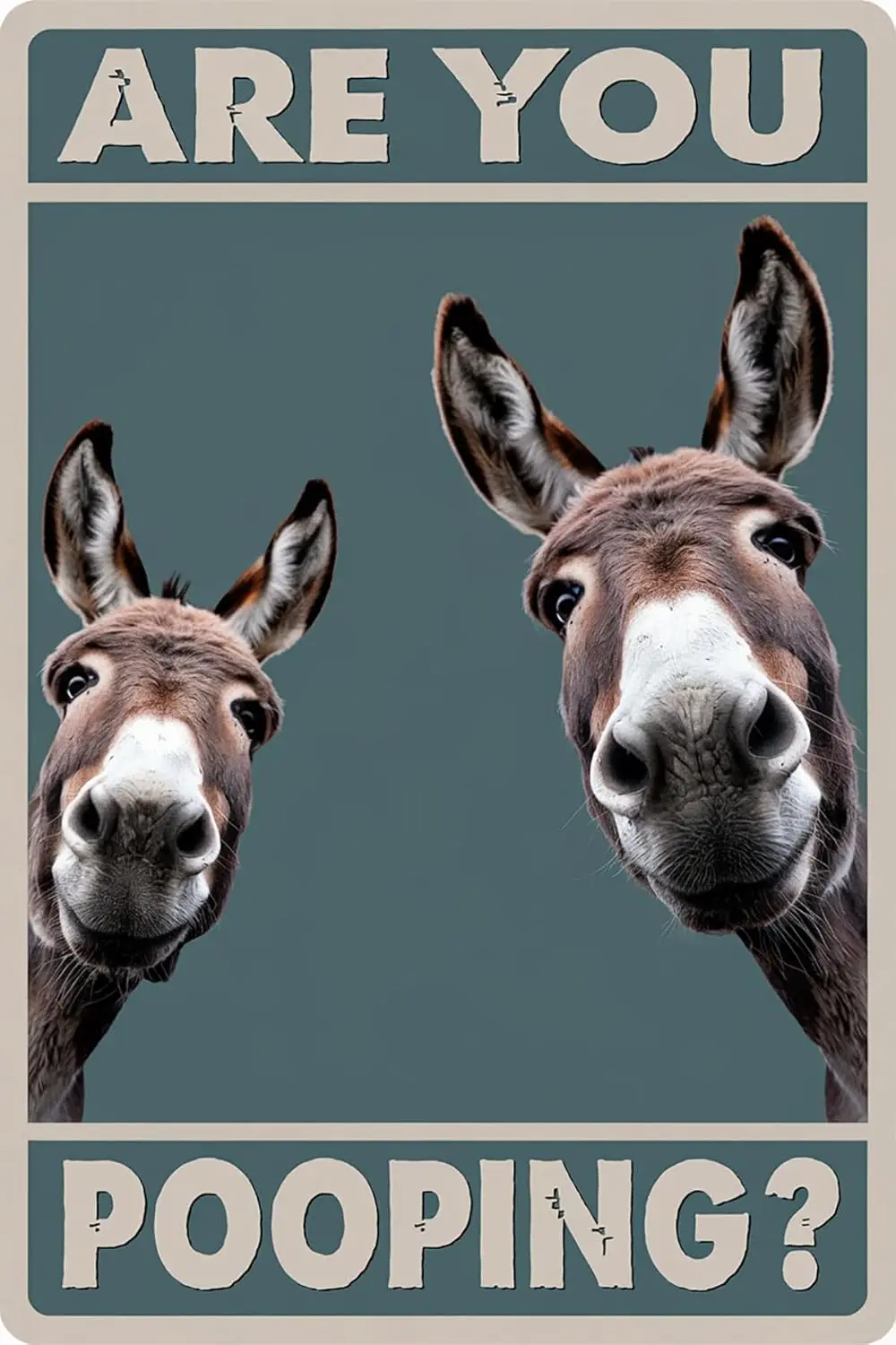 Funny Donkey Are You Pooping Vintage Metal Tin Signs Wall Decor for Home Farmhouse Bathroom Donkey Lovers Gift 8x12 inch sign