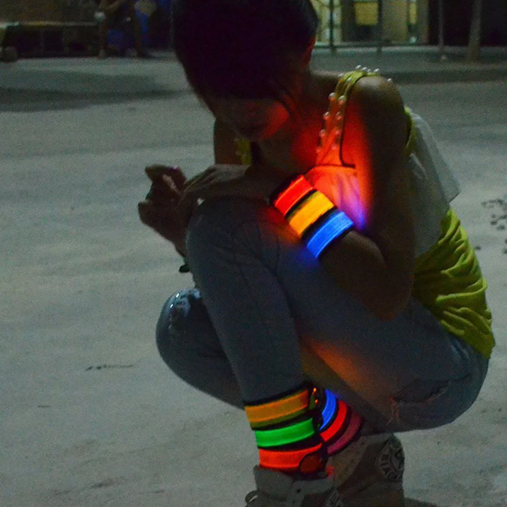 

6Pcs Light Up Slap Bracelets for Kids Eye-Catching Luminous Wristbands with 3 Lighting Modes Portable Safety Gear for Running