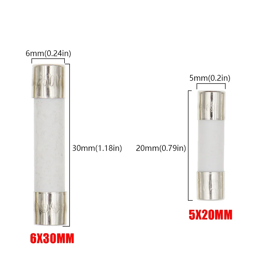 100PCS 5*20mm Axial Glass Fuse Fast Blow 250V With Lead Wire 5*20 F 0.5A/1A/2A/3A/3.15A/4A/5A/6.3A/8A/10A/12A/15A The fuse tube