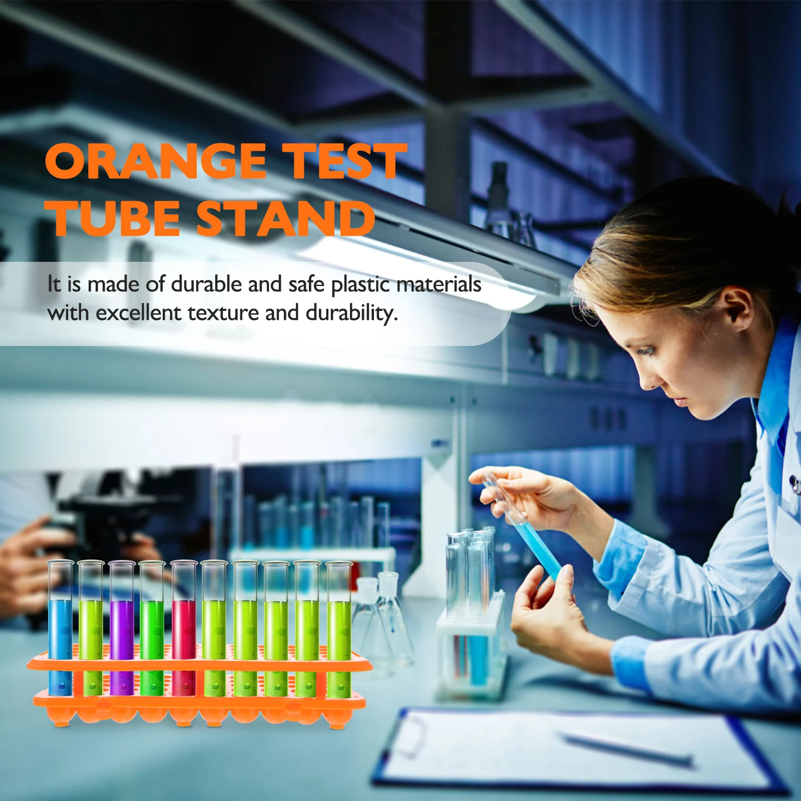 

Tube Rack Test Container Orange Stand Experiment Plastic Laboratory Shelf
