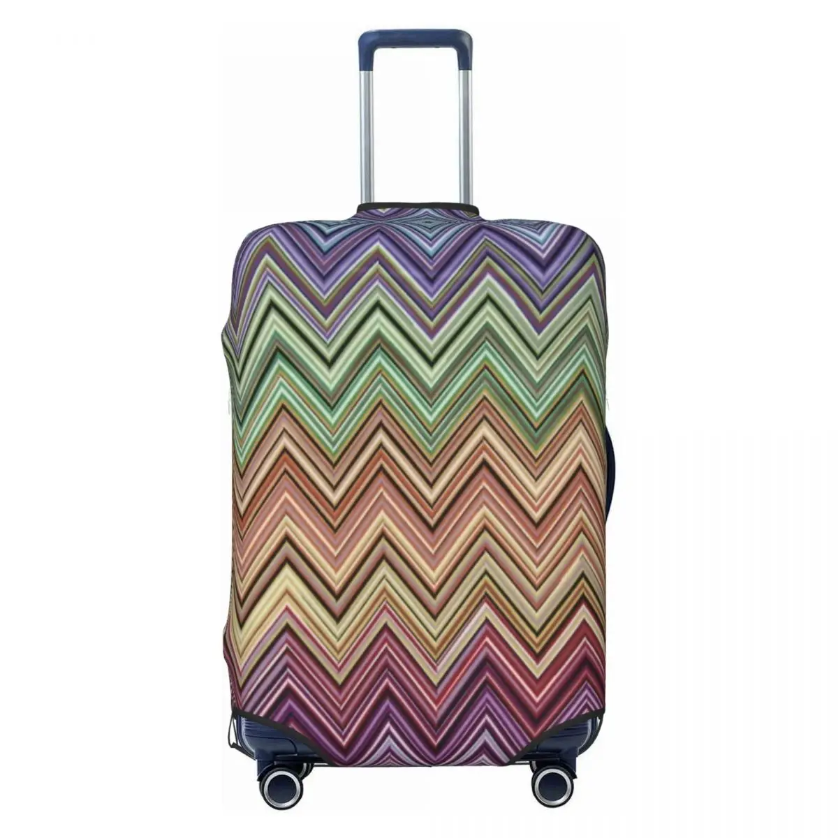 Custom Modern Home Zig Zag Art Travel Luggage Cover Washable Bohemian Geometric Suitcase Cover Protector Fit 18-32 Inch