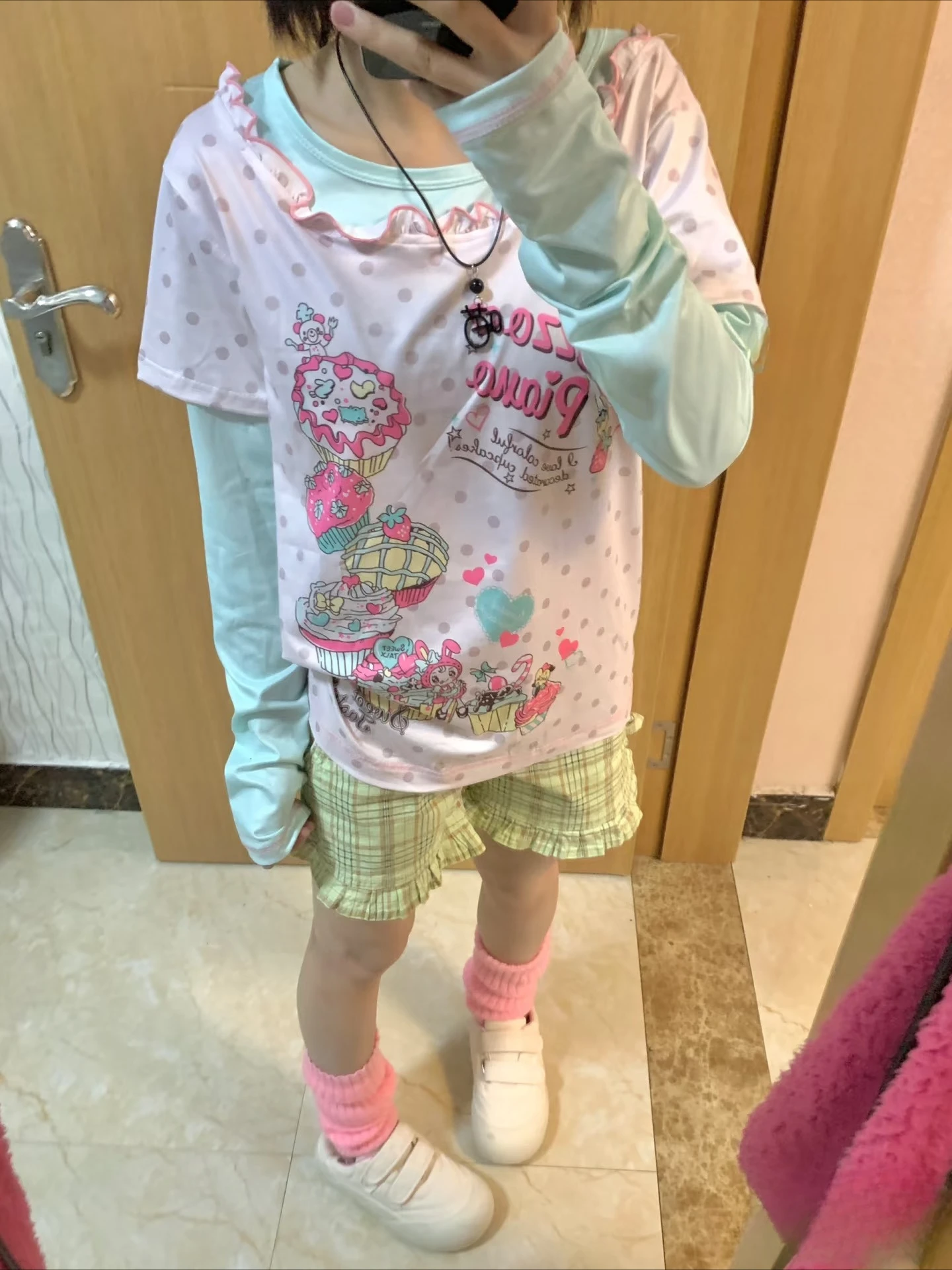 2026 Women Casual Y2k Crop Top Cute Japanese Printed Short Sleeve Tees Sweet Lolita Style Soft Breathable Outwear Chic T-shirts