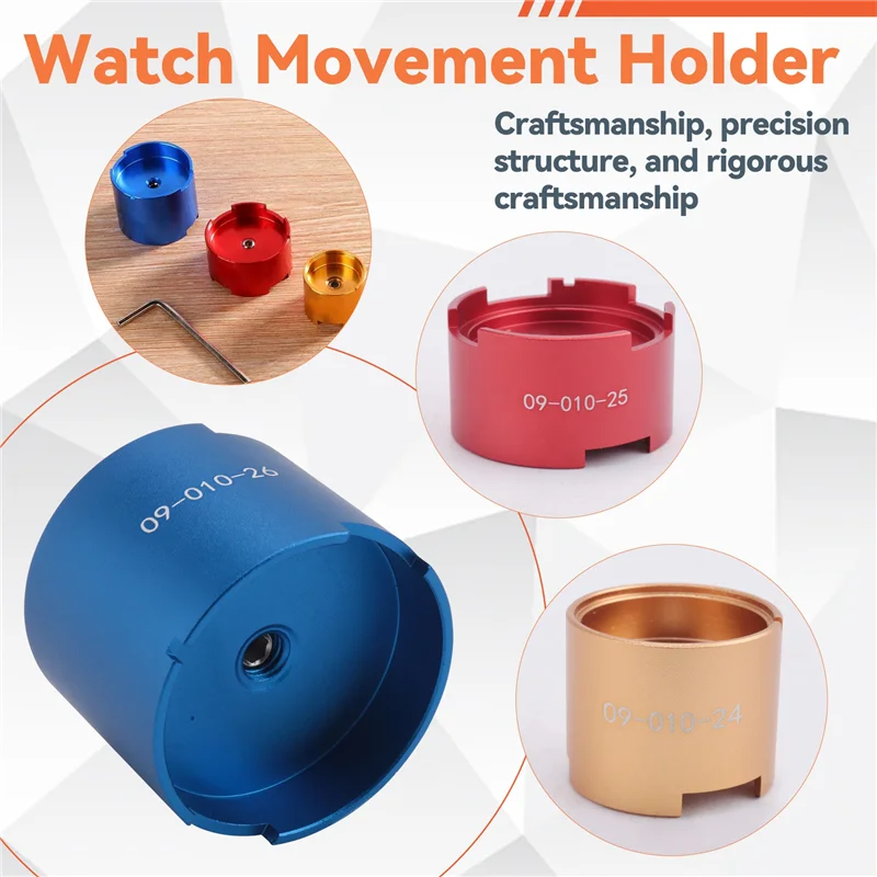 AB34-3 PCS Watch Wristwatch Movement Holder Watchmaker Watch Repairing Tool For RLX-1570/2135/3035