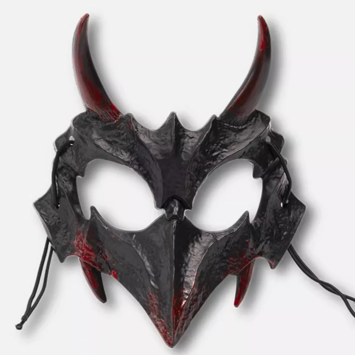 

Черная маска-полумаска Yakata BoneCos для женщин и мужчин, маска-скелет, реквизит для Хэллоуина, для мероприятий и вечеринок