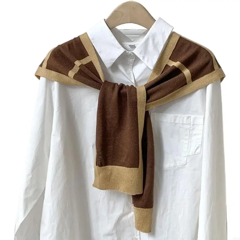 

PXPB Knit Shawl Casual Scarf Neckerchief Warm Scarf Fashion Detachable Windproof Knitted Shawl Collar Scarf