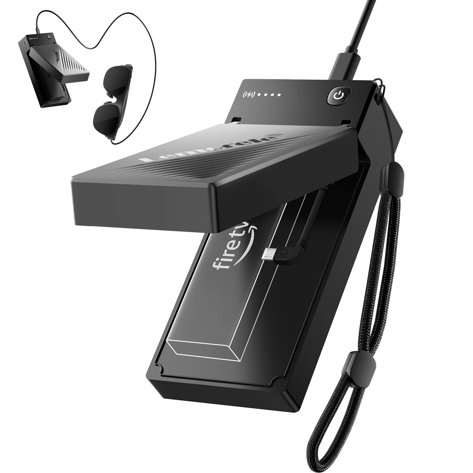 Lemorele 4K HDMI zu Typ-C Switcher AR Brille Ladeadapter Videoadapter mit Akku AR Brillenkonverter für TV Stick