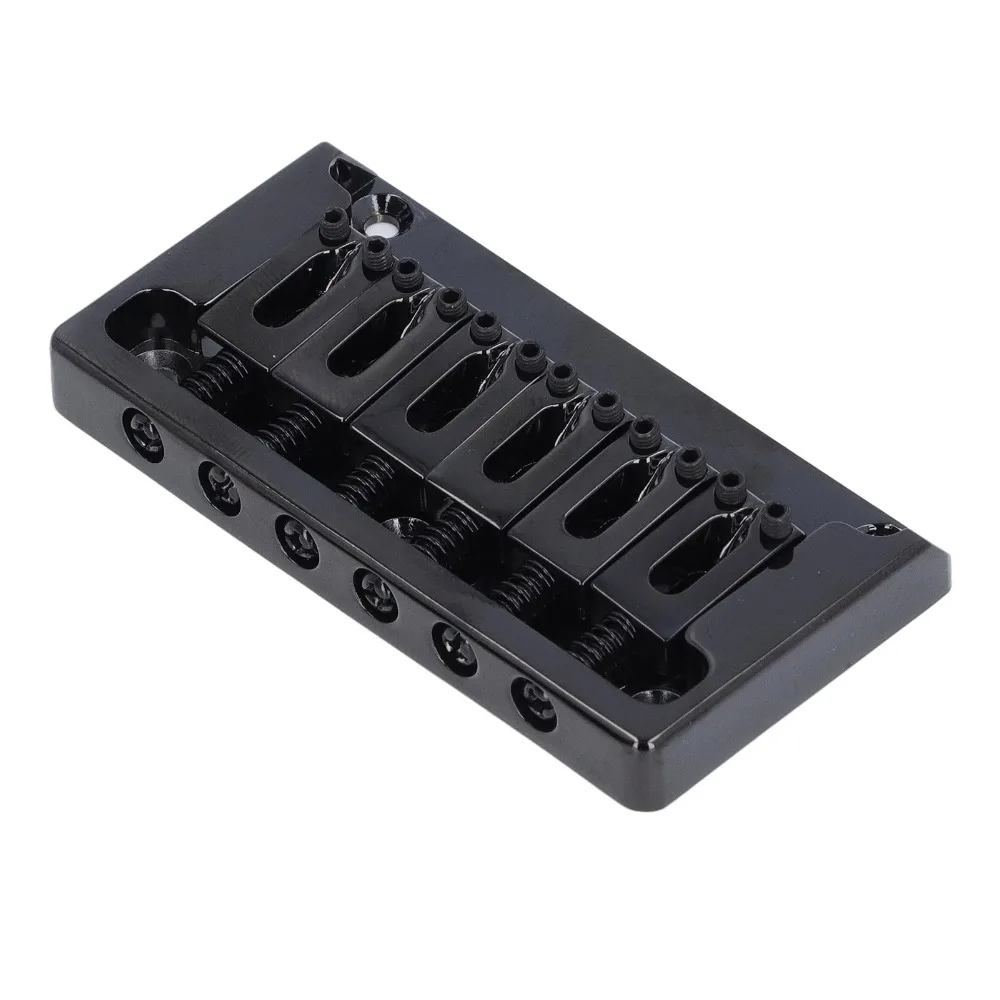 Zinc Alloy Electric Guitar Bridge Black/Silver/Golden Enhanced Tuning Stability Fixed Hardtail Bridge 52.5mm Width