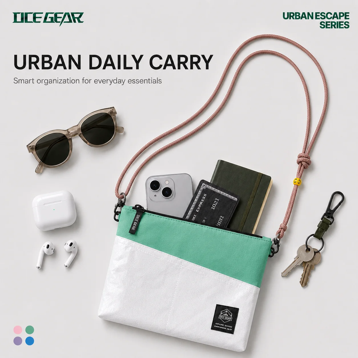 85g Ultra-light Crossbody Sacoche Bag Water-resistant Shoulder Chest Pouch Outdoor Hiking Camping Travel Phone Bag Men Women