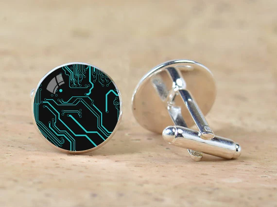 Unisex Computer Circuit Board Cufflinks