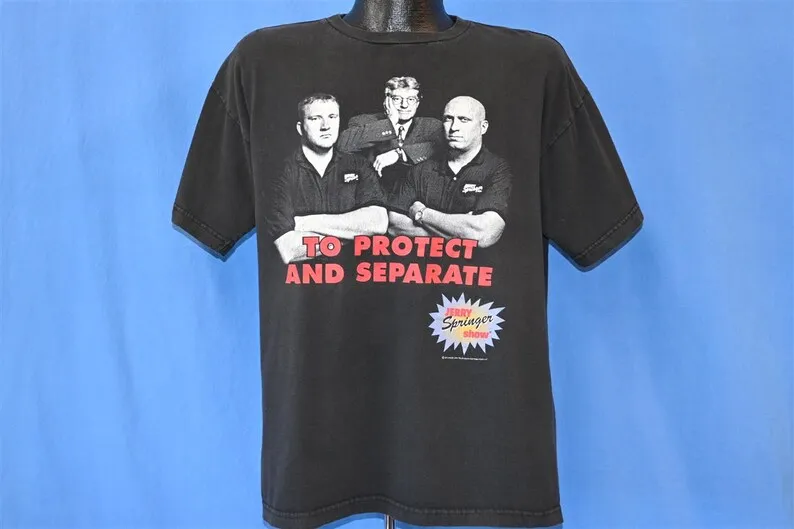 90s Jerry Springer Steve Wilkos TV Show Protect Separate Security t-shirt Large