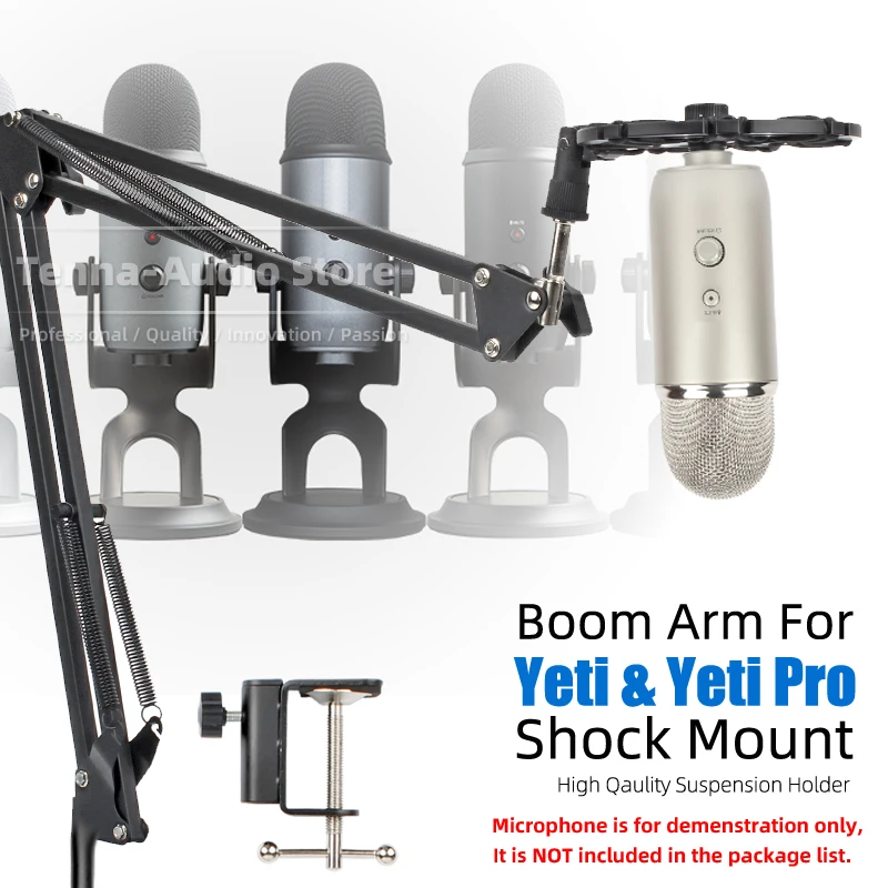 

Suspension Boom Arm Anti Vibration For Blue Yeti Pro Microphone Stand Tabletop Clamp Mic Shock Mount Vibrate Shockproof Holder