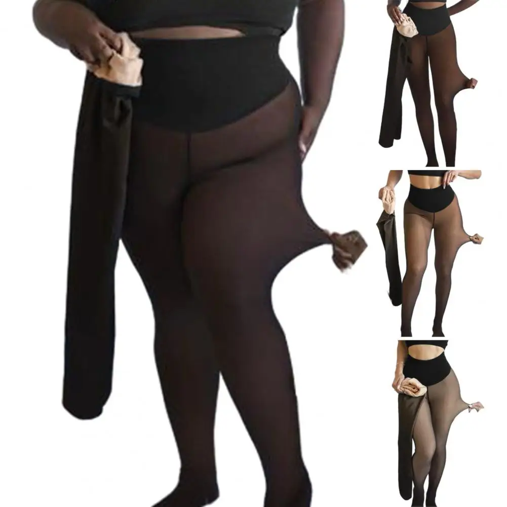 Ciepłe legginsy z polarową podszewką, legginsy kompresyjne z wysokim stanem, damskie legginsy z polarową podszewką modelujące brzuch, bezszwowe do pracy.