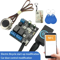 Mobile phone NFC fingerprint Relay Control panel IC 13.56mhz dual channel relay module Car Door electric bicycle DIY accessories