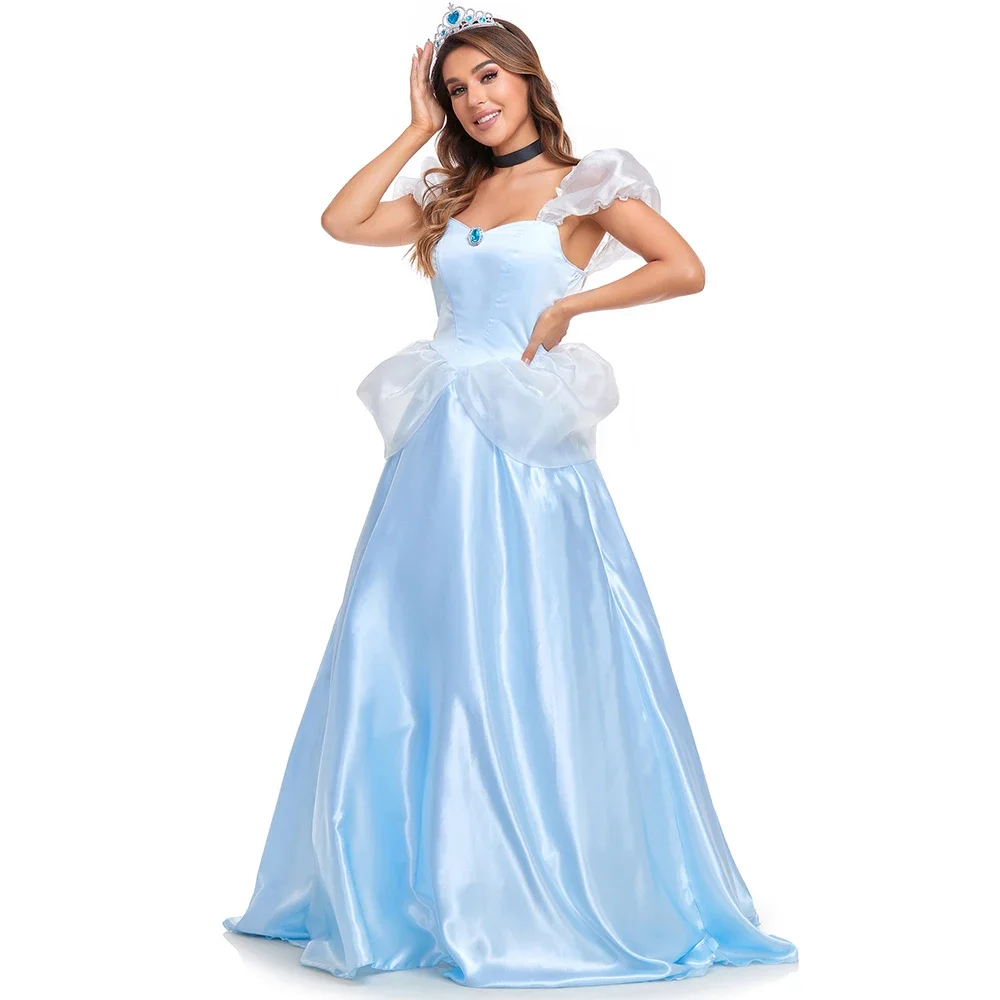 Halloween Adult Cinderella Costume Women Anime Sexy Princess Fantasia Dress Fairy Tales Medieval Princess Fantasia Fancy Dress