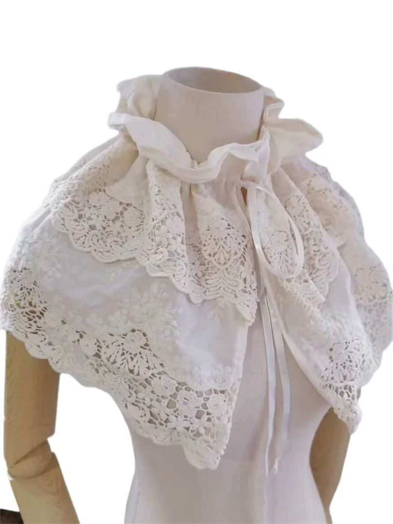 Women Vintage Shawl Lolita Capes Lace Evening Cape Party Wrap Poncho Female Hollow showl