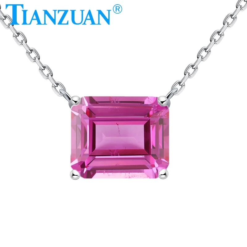 

Модный кулон с рубином 10x12 мм, изумрудная огранка, выращенный в лаборатории, цвет «голубиная кровь», рубин-сапфир, ювелирное изделие для женщин, ожерелье, подарки, длина цепочки 45 см