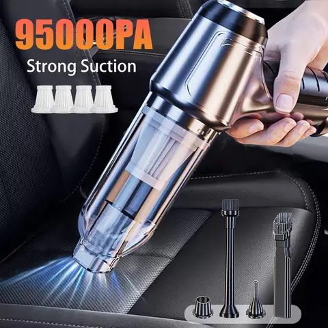 Aspirateur de voiture sans fil 95000PA, forte aspiration, Portable, souffleur 2 en 1, pour voiture et maison