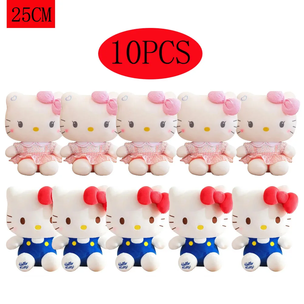 

6 стильных плюшевых игрушек Hello Kitty 23-35 см, мягкие подушки, подарки на день рождения для девочек, милые плюшевые куклы Hello Kitty