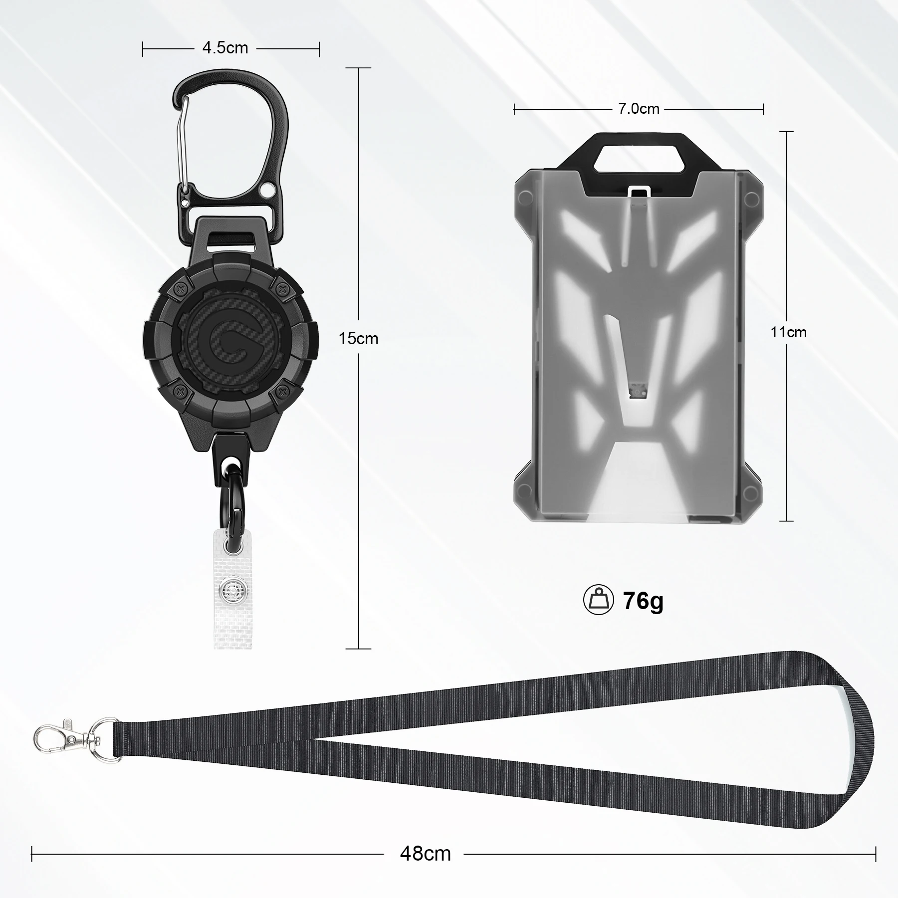 الثقيلة قابل للسحب شارة بكرة المفاتيح التكتيكية معرف شارة حامل حزام الصلب قابل للسحب حبل أدوات متعددة الملحقات #5