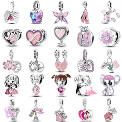 Bracelet Necklace Charms 925 Sterling Silver Heart Shape Series Charms Beads For Women Fashion DIY Jewelry Gifts Making