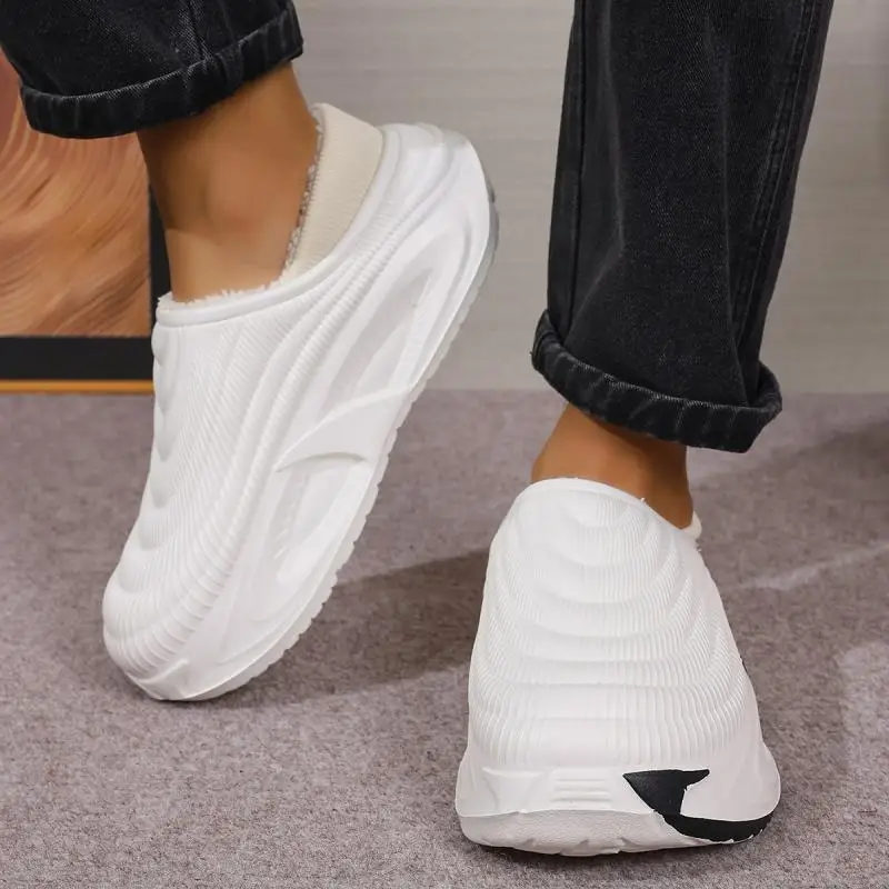 ZUOFU Herren 2026 Winter Wasserdichte EVA Clog-Hausschuhe, Große Größen Warm Gefüttert mit Fleece, Dicke Sohle, Rutschfest, Weiche Innen- und Außenschuhe – Detail 10