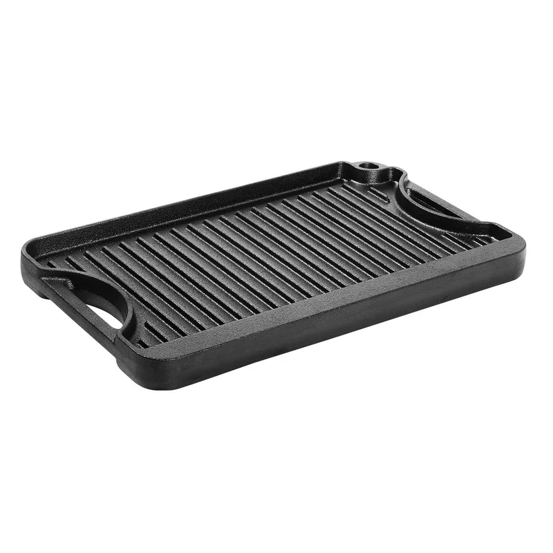 

14x8.5 Inch Reversible Grill Griddle Pan Cast Iron Black