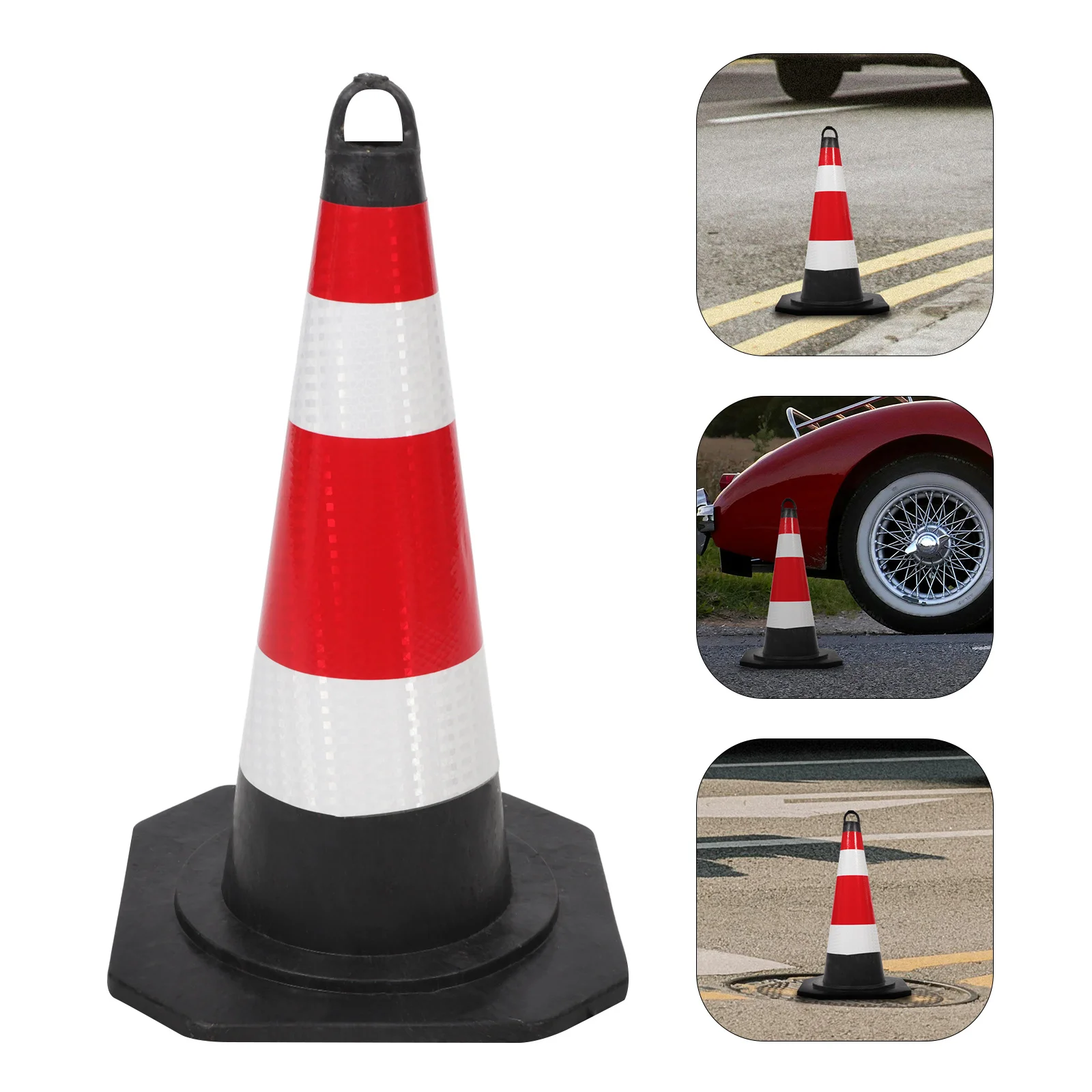 Reflective Traffic Cone Sturdy Base Durable for Road Construction Parking Lot Safety Barrier Outdoor Training Cone