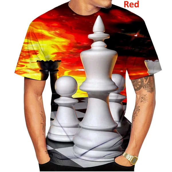 2022 New Fashion Chess 3d Printed T-shirt Men T Shirt Round Neck Short Sleeve Unisex Tops