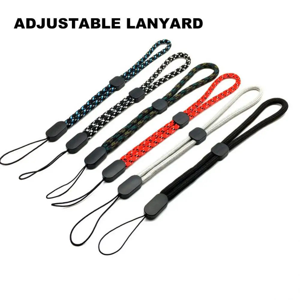 Short Braid Phone Lanyard Necklace Wrist Strap Adjustable Rope For Iphone Huawei Redmi Xiaomi Samsung Camera GoPro String Holder