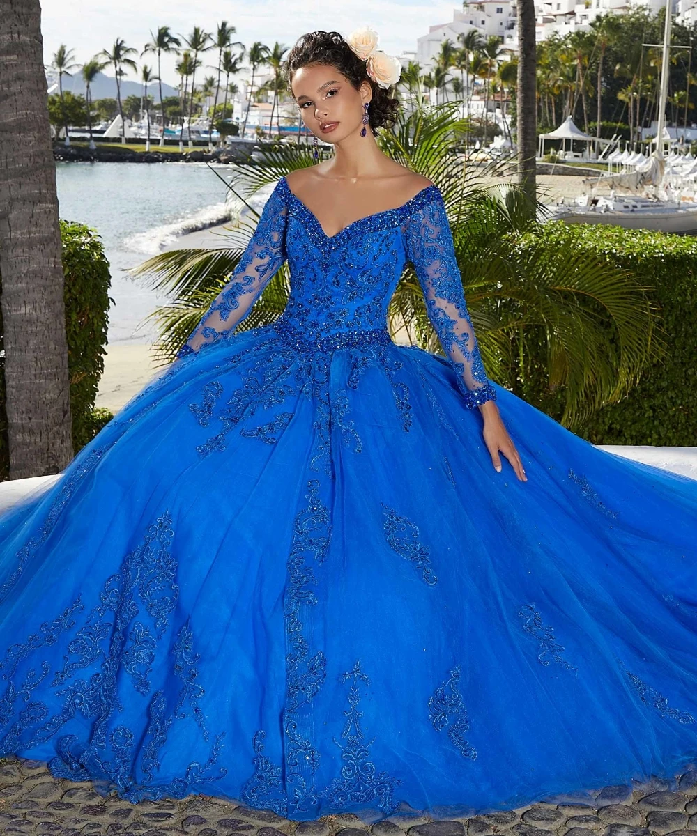 EVLAST-Robe Quinceanera personnalisée avec appliques en dentelle rouge, robe de Rhperlée, corset en cristal, robe Sweet 16, robe éducative, TQD127