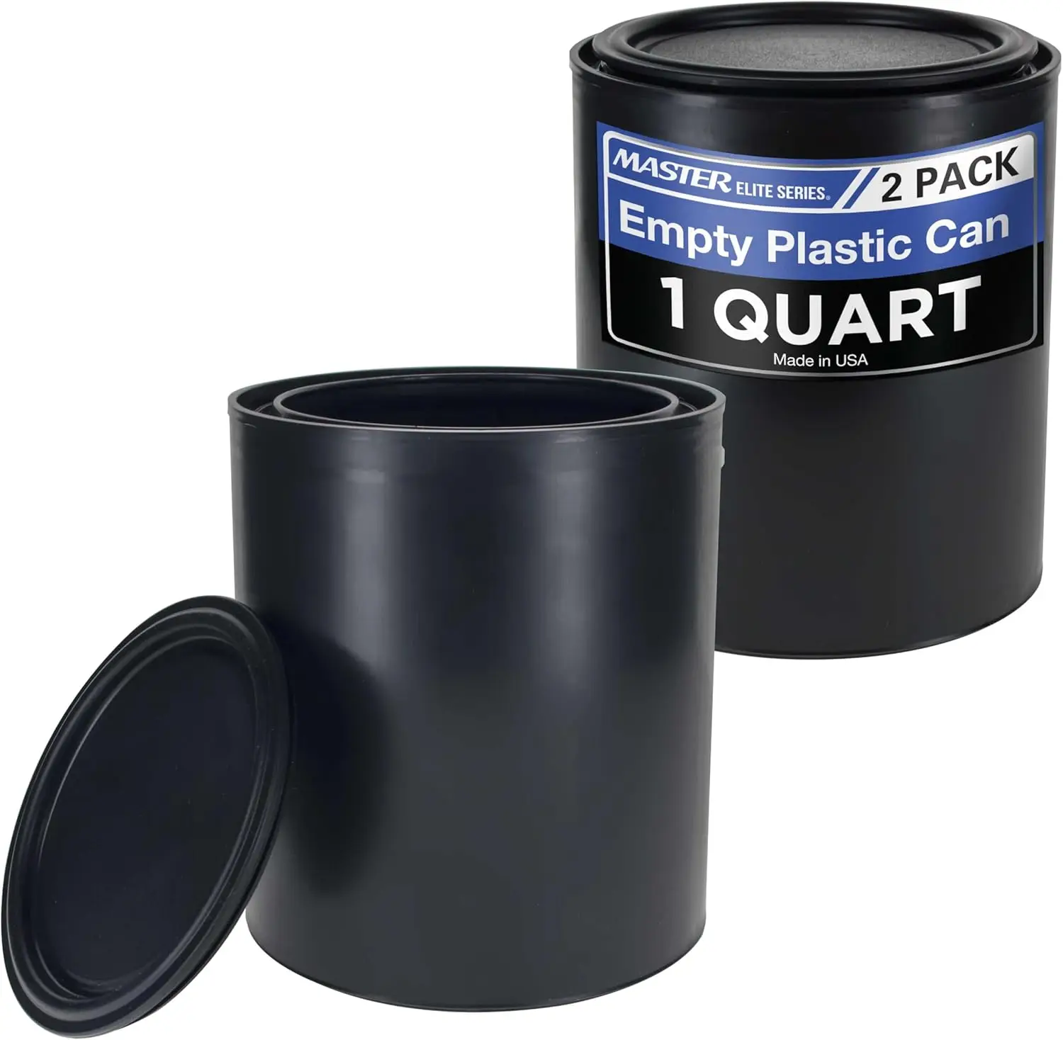 

Empty Plastic Paint Can 1 Quart Pack of 2 - Airtight Lid, Rust Proof, Odor Resistant