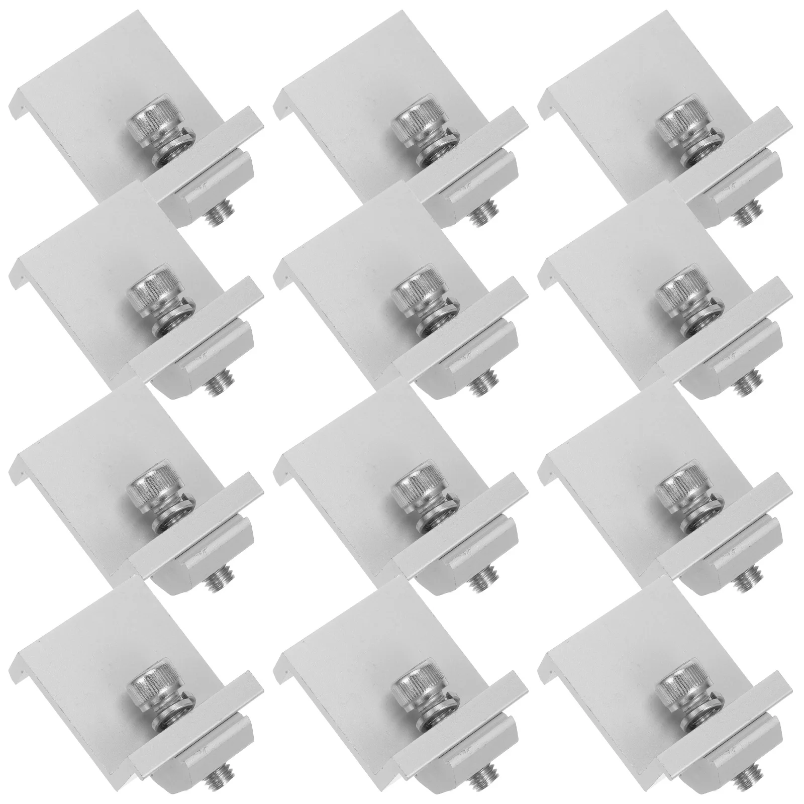 

12Pcs Solar Panel Side Pressure Block Components Aluminium Alloy Bracket Easy Install Versatile Design Longevity