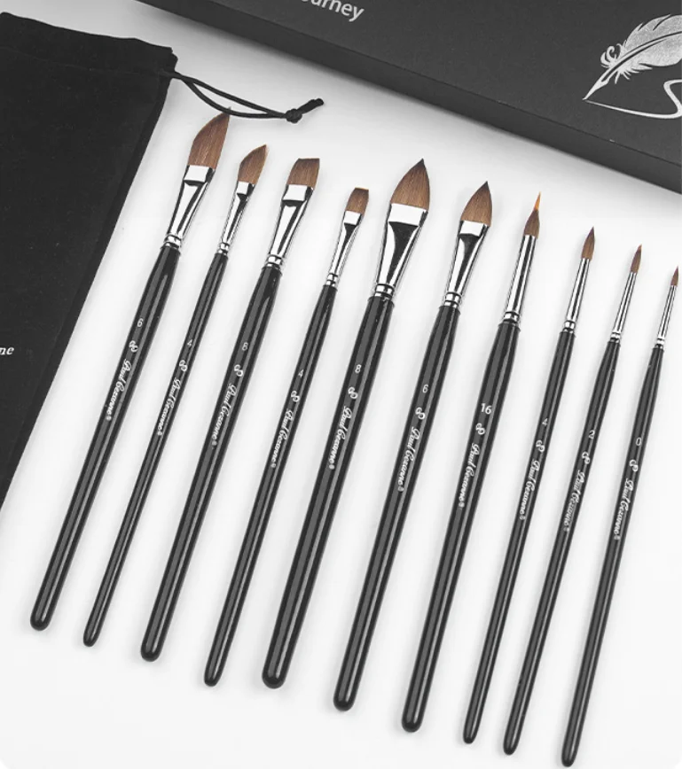 10pcs Professional Artist Paint Brush Set with Wood Handles for Acrylic, Oil, Watercolor Painting,Suitable for Art Lovers