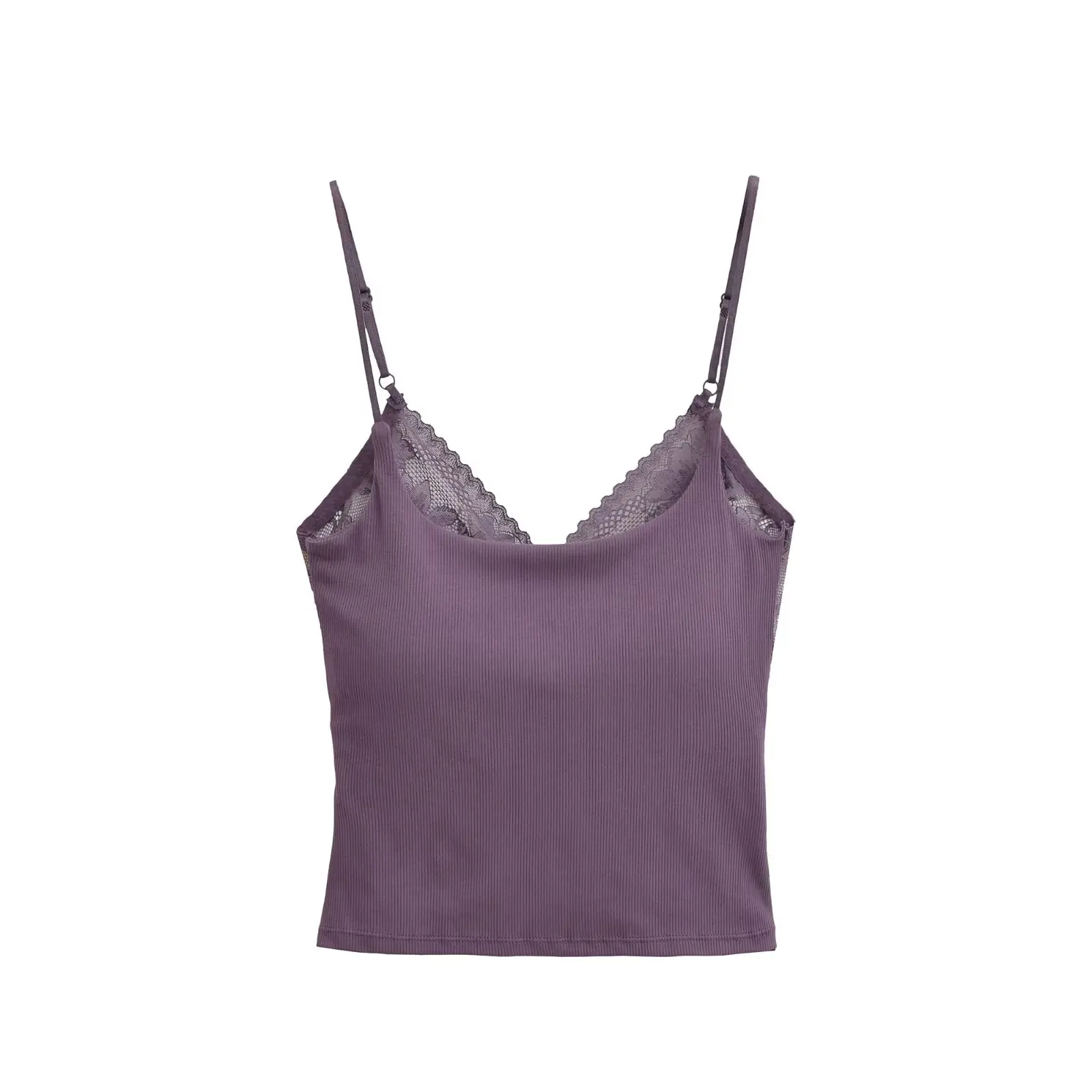 Sexy Lace Thin Backless Bra Pad Prevent Exposure Strap Pure Desire Internet Red Show Figure Slimming Versatile Women's Vest Top