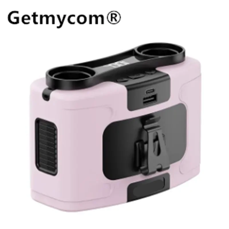 Getmycom20000mAh Portable Waist Fan Dual Air Outlet 10 Gear Speeds Outdoor Personal Hanging Neck & Belt Clip Fan with Power Bank