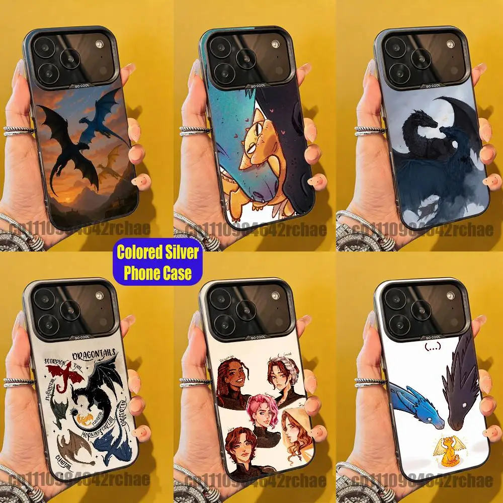 

For F-Fourth W-Wing Tairn Sgaeyl Andarna Phone Case iPhone 15,12,11,14,13,16,17,E,Max,Plus,Air,Pro,Mini Color Silver Cover