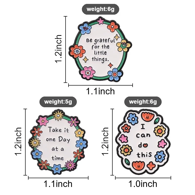 I Can Do This Floral Enamel Pin, Motivational Self Care Brooch for Confidence Building and Positive Mindset Charm