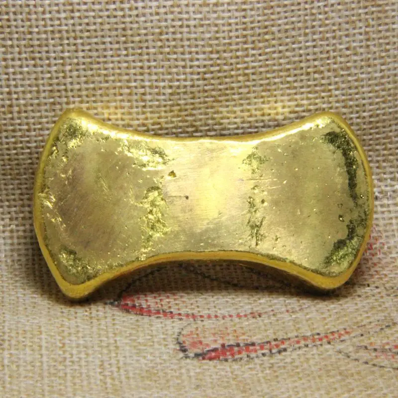 Factory Wholesale Antique Vintage Miscellaneous Crafts Brass Gilding Distressed Yongzheng Three Years Gold Ingot Gold Ingot