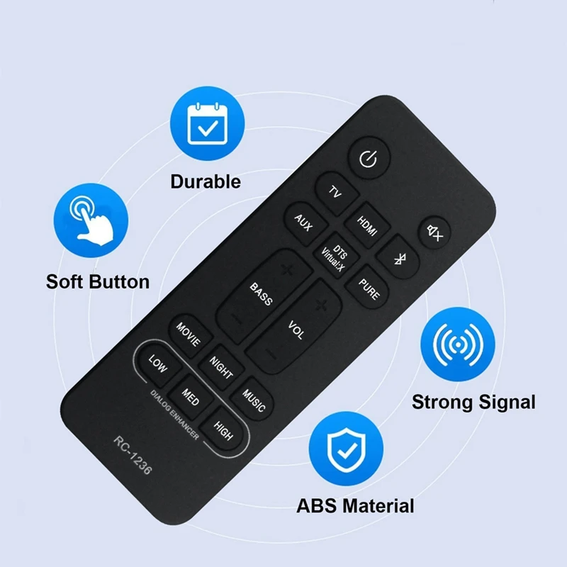 Replace RC-1236 Remote Control For Denon Home Theater Sound Bar System RC1236 DHT-S216 DHTS216 DHT-S216H DHTS216H